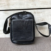 Black Glide - Small Leather Crossbody Bag
