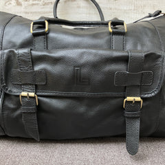 Black Voyager - Leather Duffle Bag