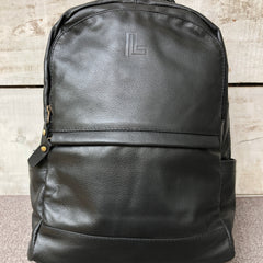 Black Urban Leather Backpack