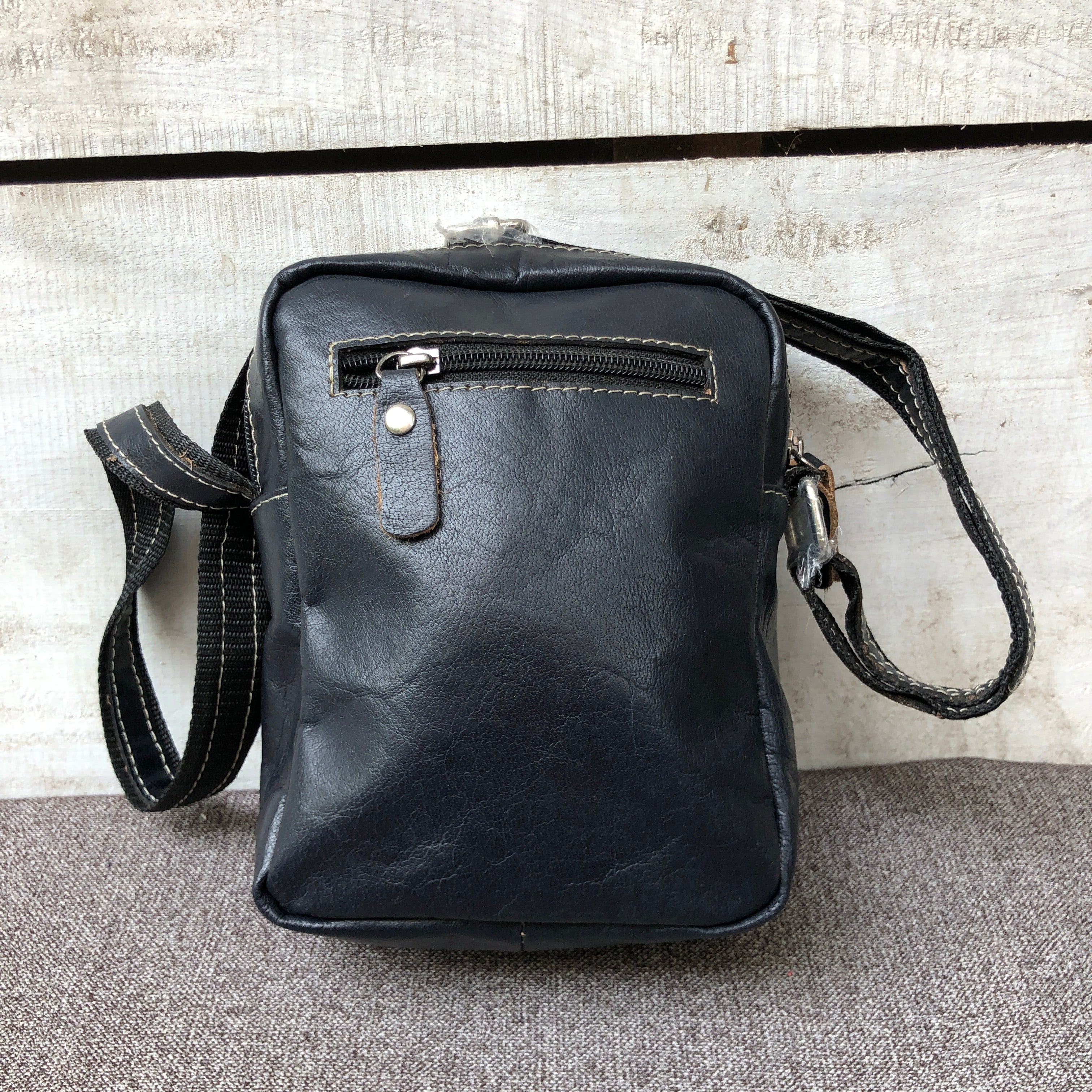 Black Glide - Small Leather Crossbody Bag