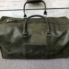 Olive Explorer - Leather Duffle Bag