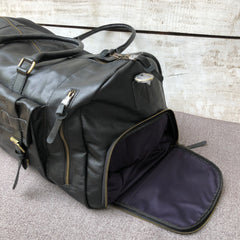 Black Voyager - Leather Duffle Bag