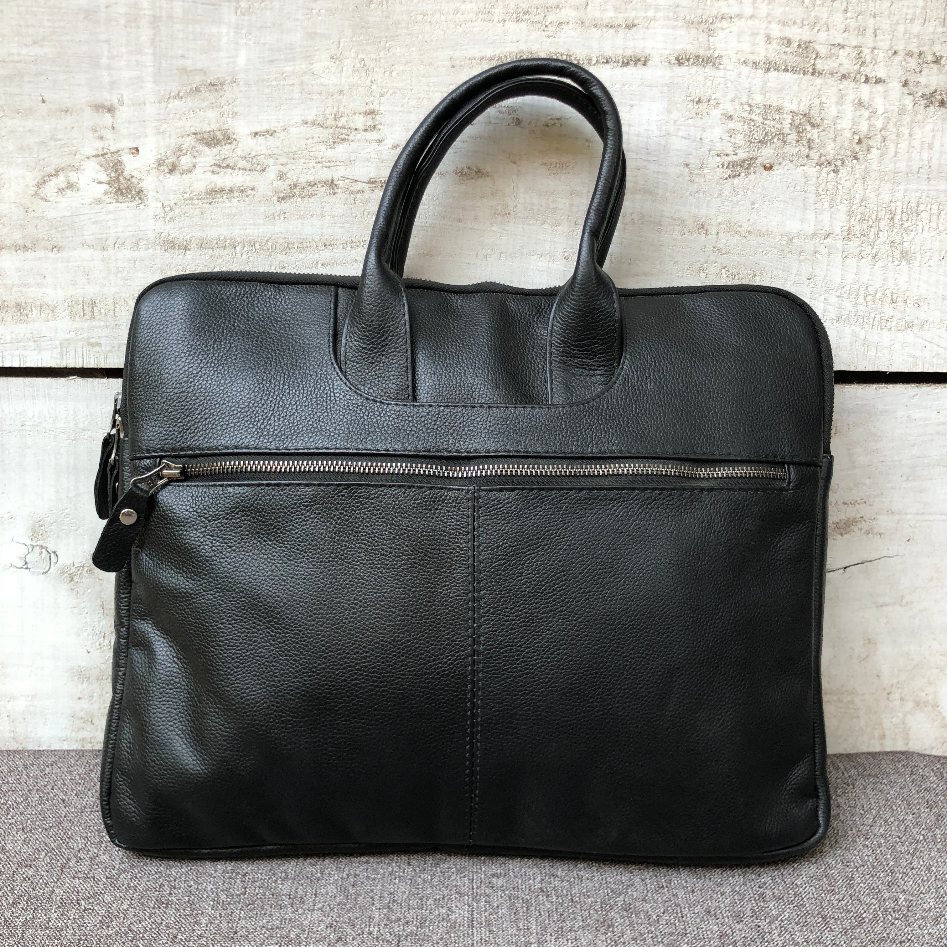 Black Elite - Leather Laptop Bag