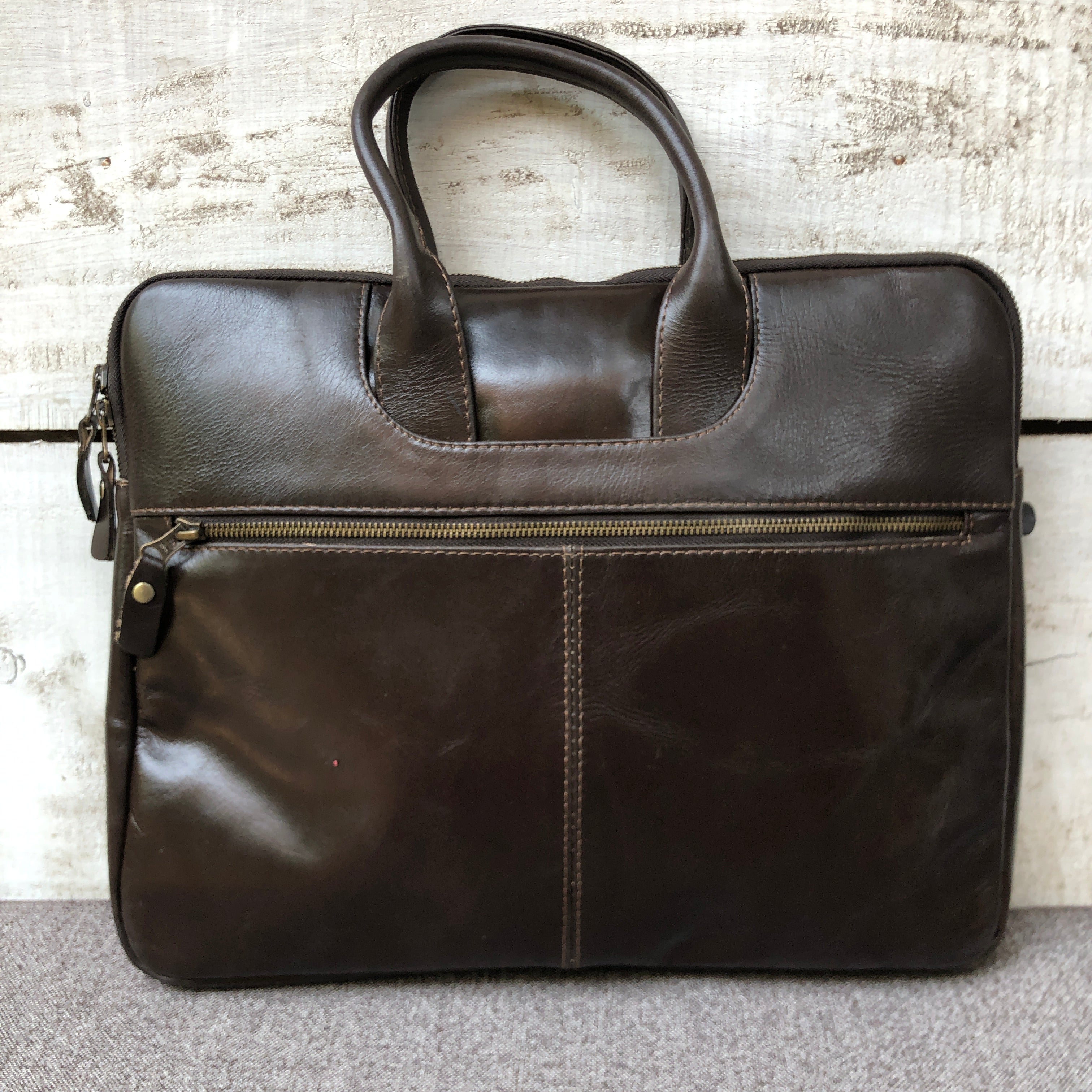 Dark Brown Vault - Leather Laptop Bag