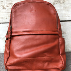 Maroon Trek Leather Backpack