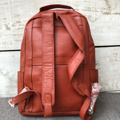Maroon Trek Leather Backpack